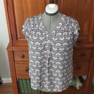 DR2 Navy Blue Print Blouse